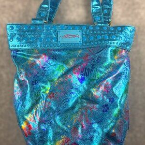 Vintage Ed Hardy - Christian Audigier Blue Holographic Bucket Bag